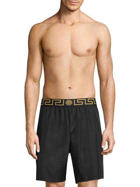 versace black logo trunks|Versace swim trunks canada.